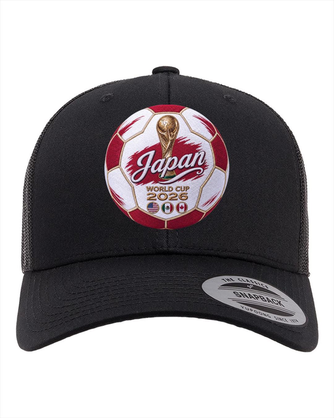 Japan World Cup 2026 Hat | Black Trucker Snapback | Soccer Fan Cap