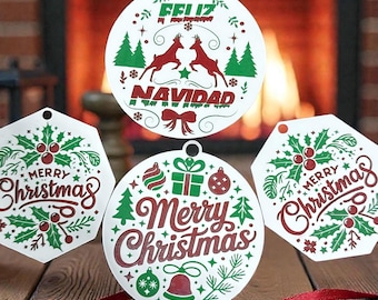 Tri-Layer Acrylic Christmas Ornaments - Personalized Xmas Tree Decorations - Durable, Colorful, Gift Ready