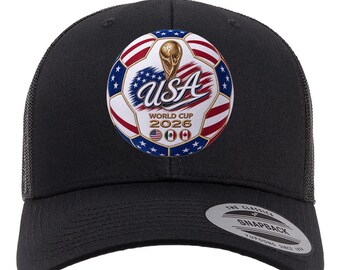 Hoed WK 2026 VS | Zwarte trucker-snapback | Pet voetbalfan | USMNT-voetbalcadeau