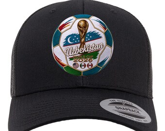Voetbalhoed WK 2026 Oezbekistan | Zwarte trucker-snapbackpet