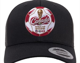 Hoed WK 2026 Canada | Zwarte trucker-snapback | Pet voetbalfan | Canucks-voetbalcadeau