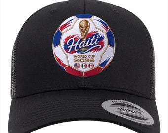 Haiti World Cup 2026 Trucker Hat | Black Snapback Soccer Cap, Les Grenadiers Fan Apparel