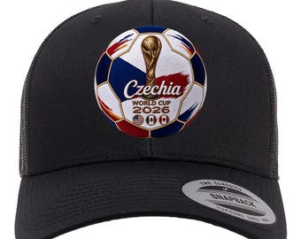 Hoed WK 2026 Tsjechië | Zwarte trucker-snapback | Pet voetbalfan | Voetbalcadeau