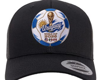 Voetbalhoed WK voetbal Uruguay 2026 | Zwarte trucker-snapbackpet
