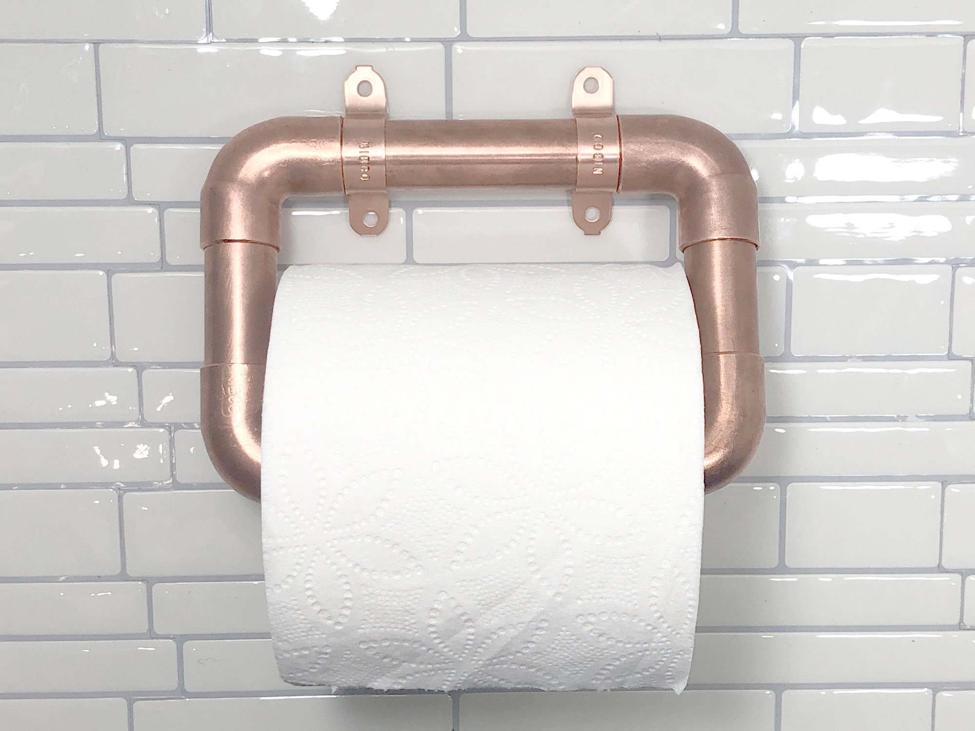 Toilet Paper Roll Holder Copper Wall install Hand Made Etsy