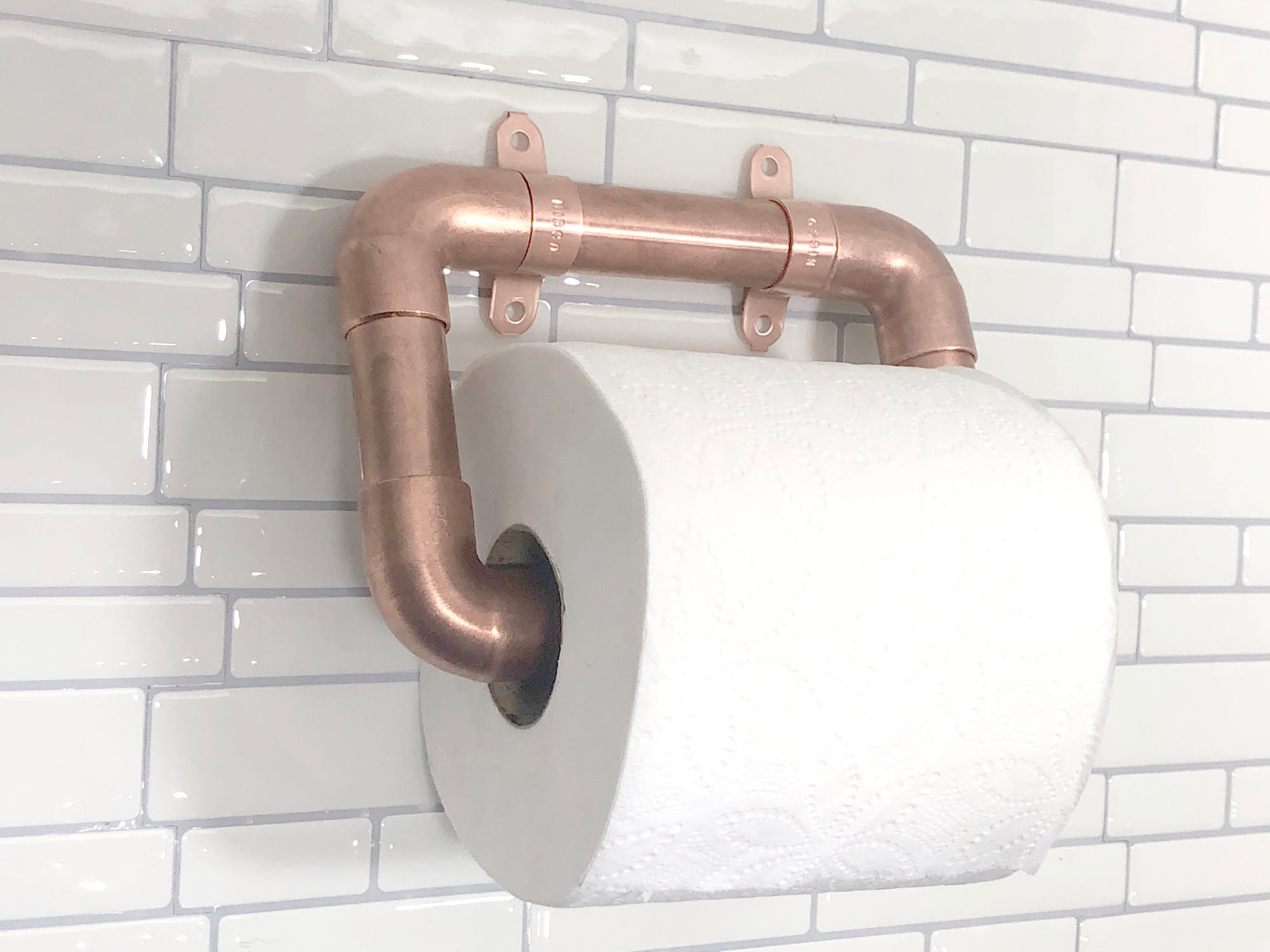 Toilet Paper Roll Holder Copper Wall install Hand Made Etsy