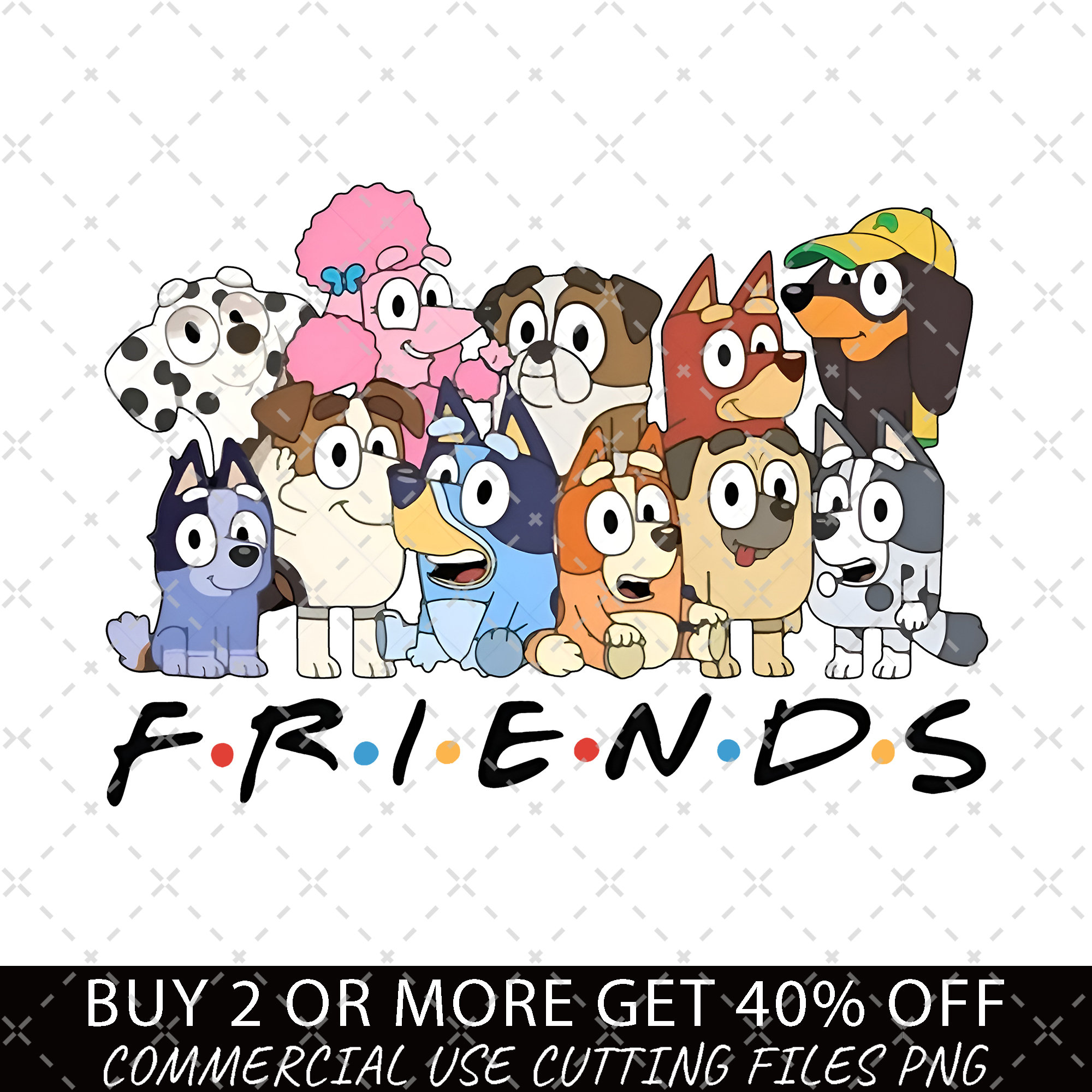 Bluey Friends PNG, Bluey Family PNG, Bluey Png, Bluey Bingo Png, Bluey