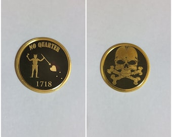 Moneda de desafío de latón de Barbanegra