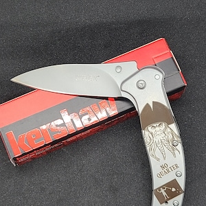 Blackbeard engraved kershaw assisted open knife