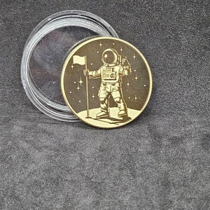 To the moon brass challenge coin
