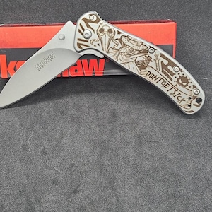 Kershaw assisted open knife laser engraved