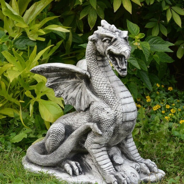 Garden Dragon Statue Etsy UK