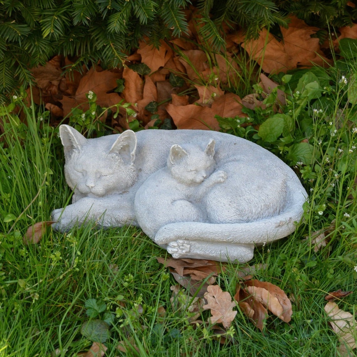Sleeping cats statue Concrete Cats Sleeping Cat Statues Etsy