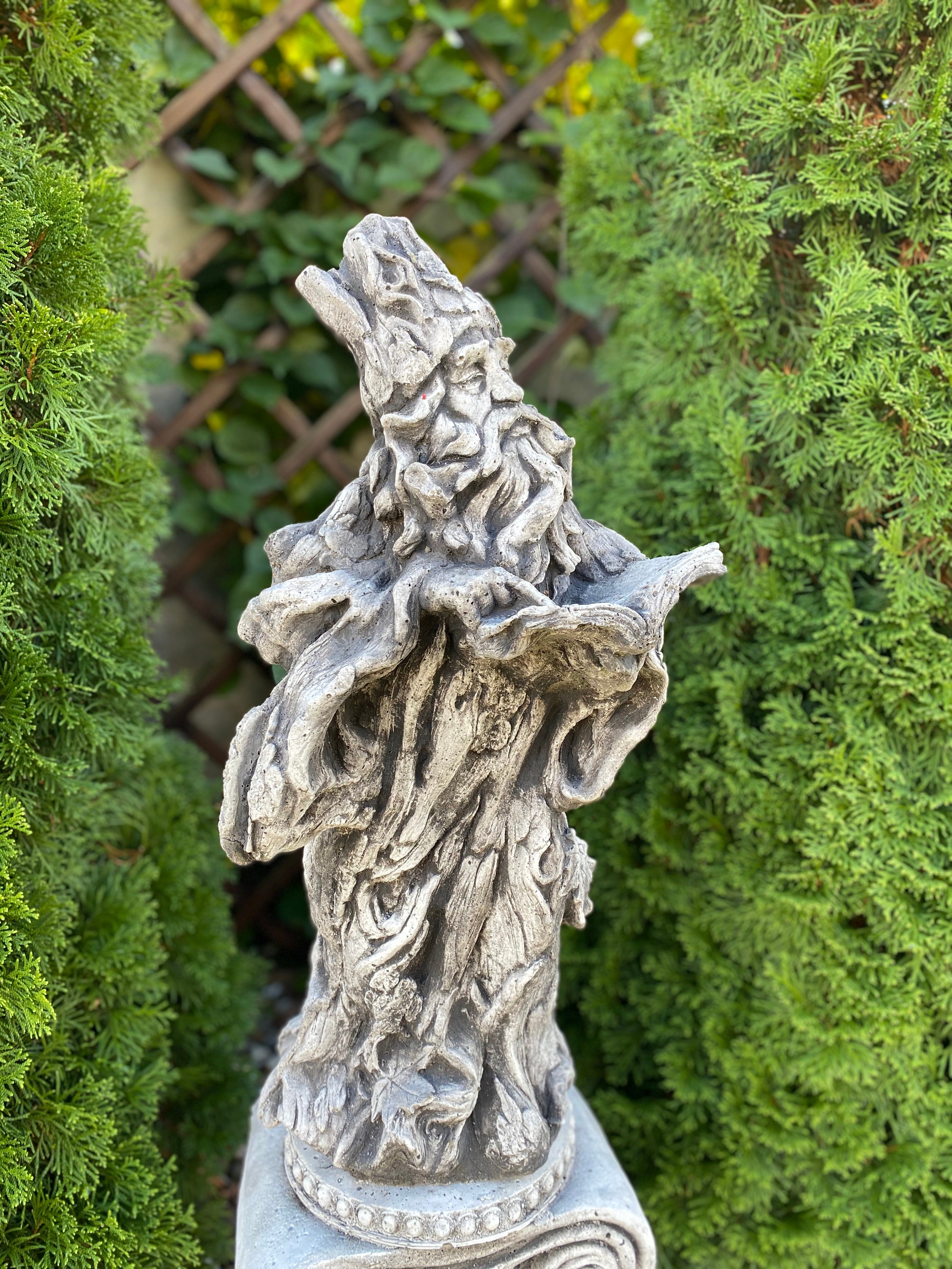 Wizard Statue Garden Statue Concrete Magician Figure Fantasy Etsy Canada