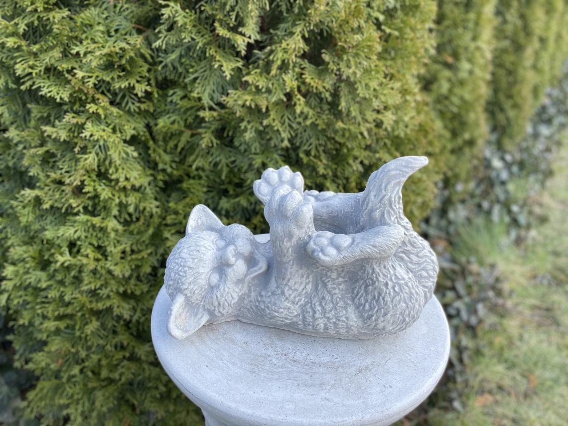 Cat Statue for Garden Concrete Cat Angel Statue Cat Miniature Etsy