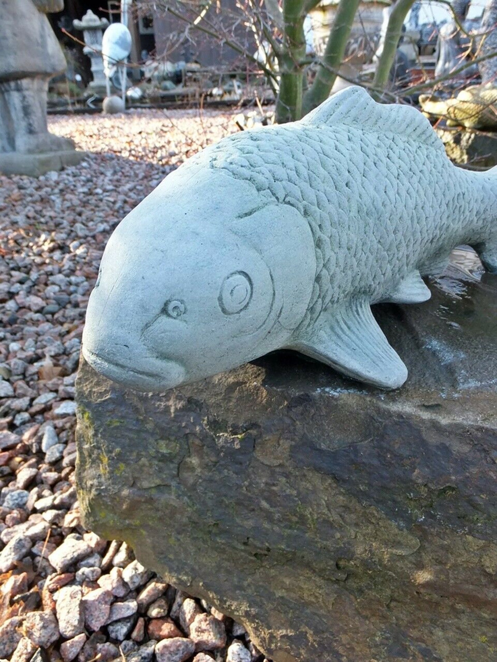 Koi Pond Statue Japanese Koi Figure Fish Sculpture Japanese Etsy