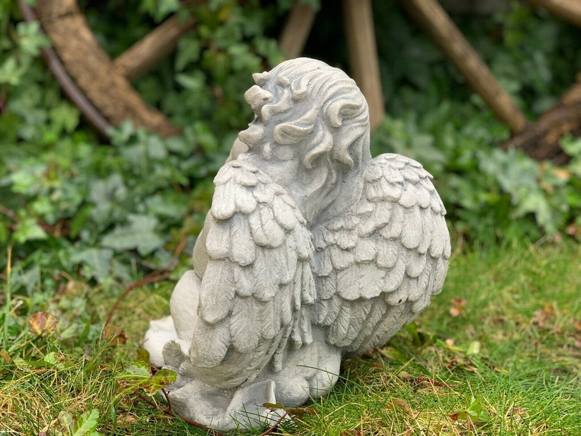 Garden angel statue concrete angel sculpture baby angel Etsy