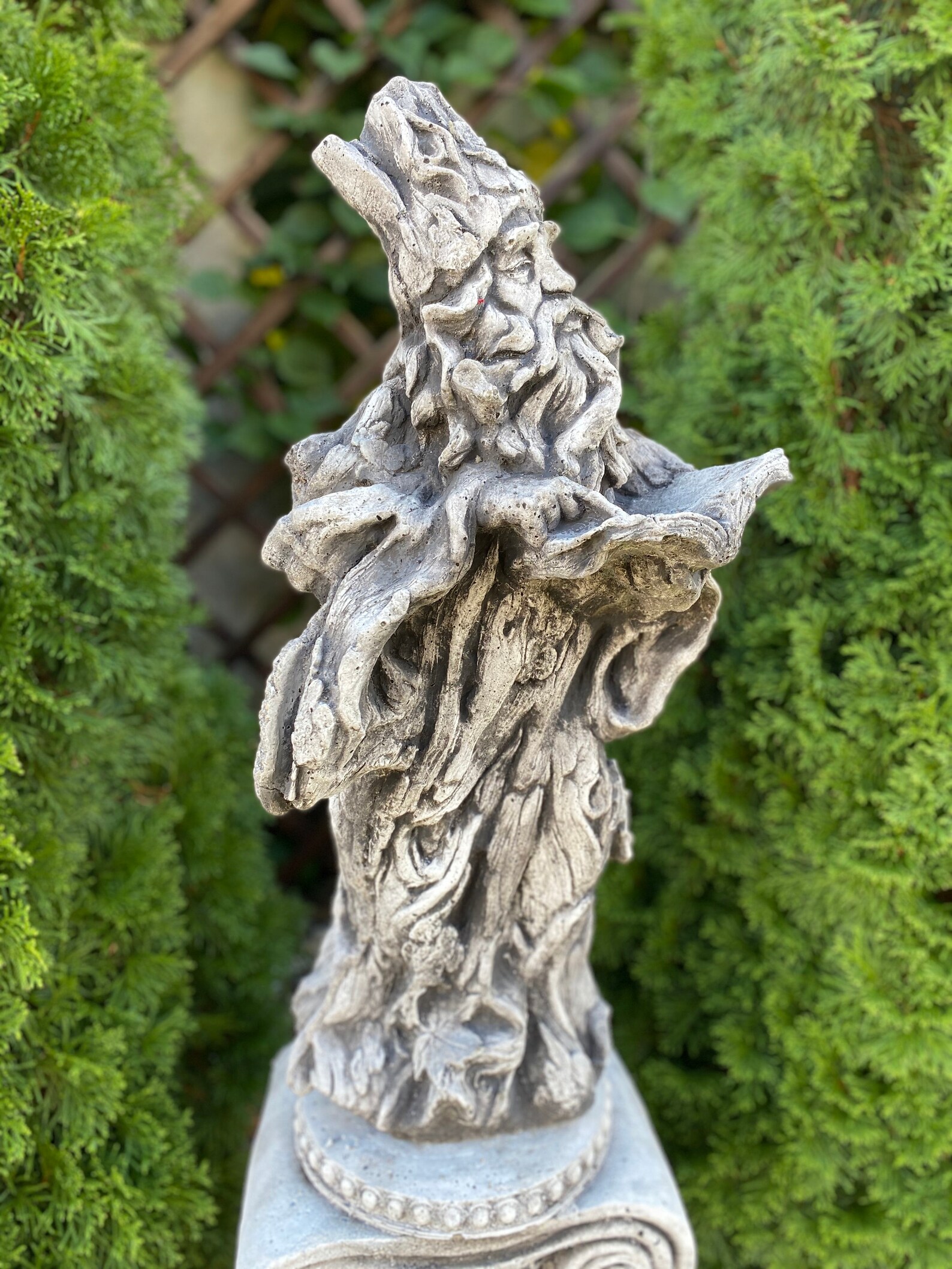 Wizard Statue Garden Statue Concrete Magician Figure Fantasy Etsy Canada