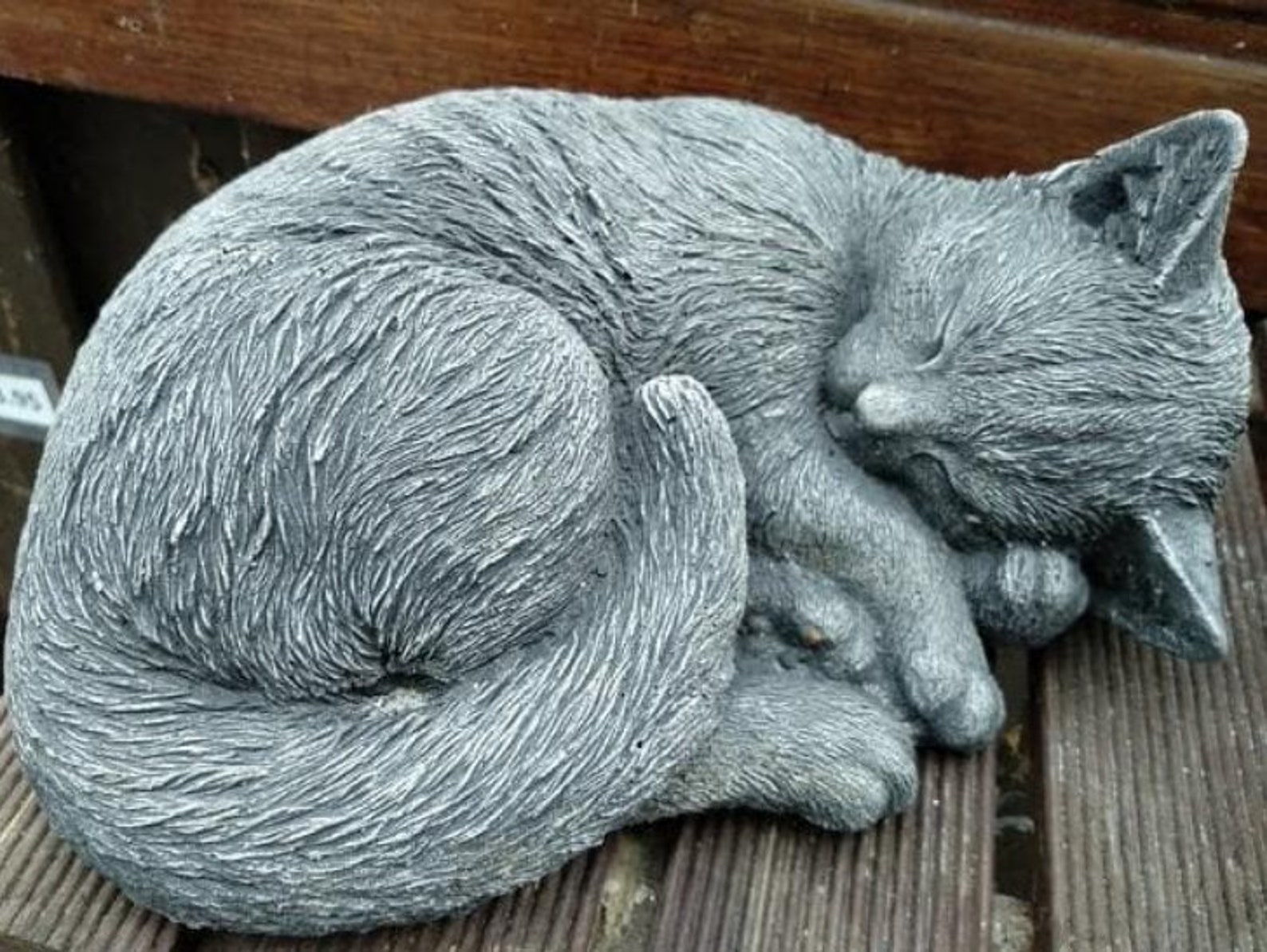 Sleeping Cat Garden Statue Cute Kitty Outdoor Sculpture Cat Etsy