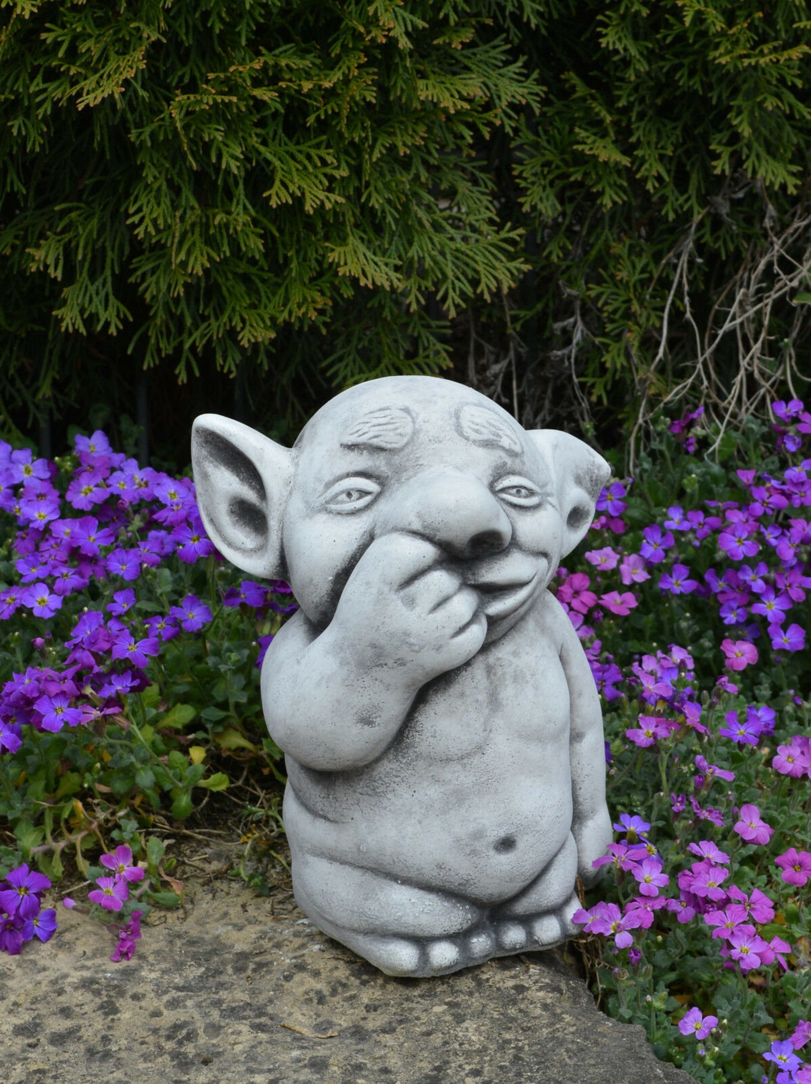 Funny Garden Gnome Statue Garden Troll Statue Garden Fairy Etsy