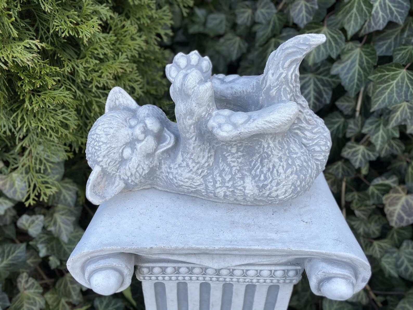 Cat Statue for Garden Concrete Cat Angel Statue Cat Miniature Etsy