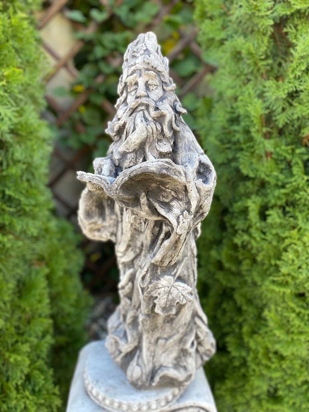 Wizard Statue Garden Statue Concrete Magician Figure Fantasy Etsy Canada