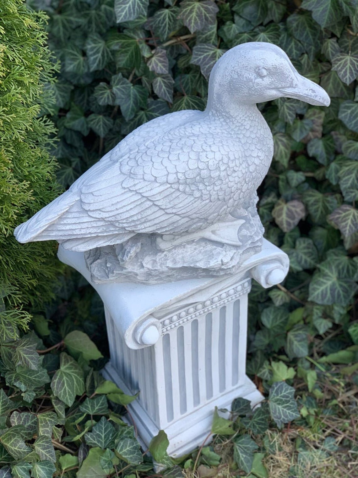 Cute Duck Statue Stone Duck Sculpture Duck Figurines Duck Etsy