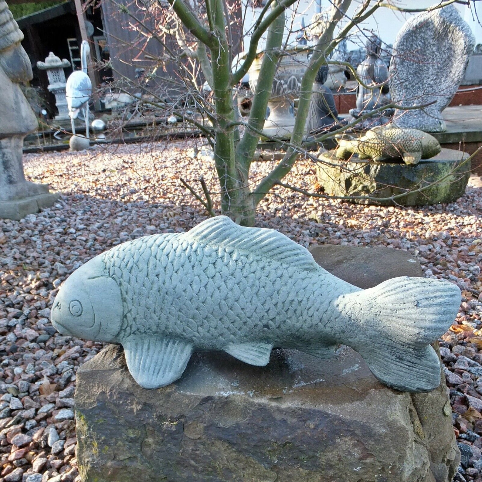Koi Pond Statue Japanese Koi Figure Fish Sculpture Japanese Etsy