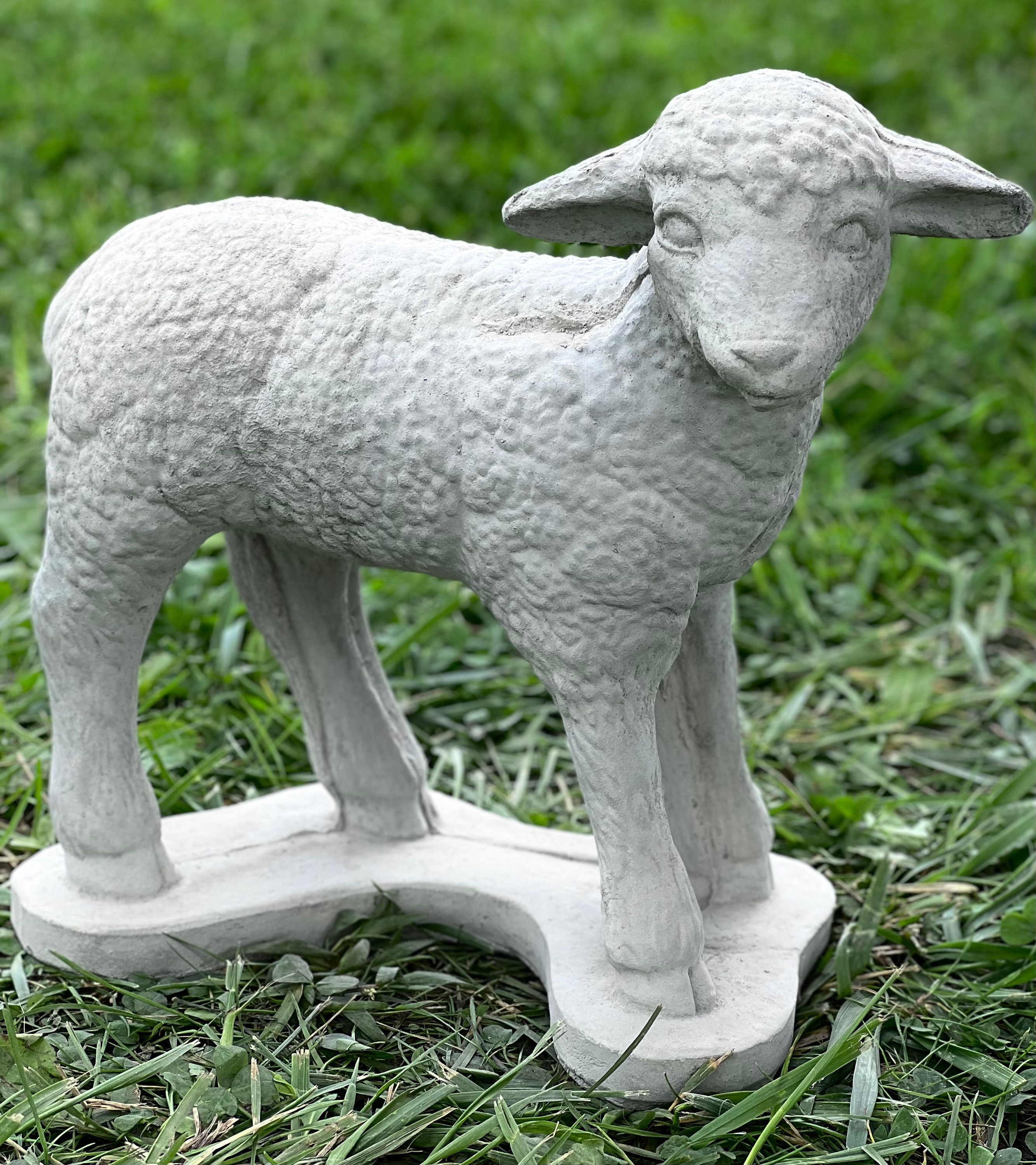 Sheep Figure Concrete Farm Animal Garden Statue Backyard Decor Etsy