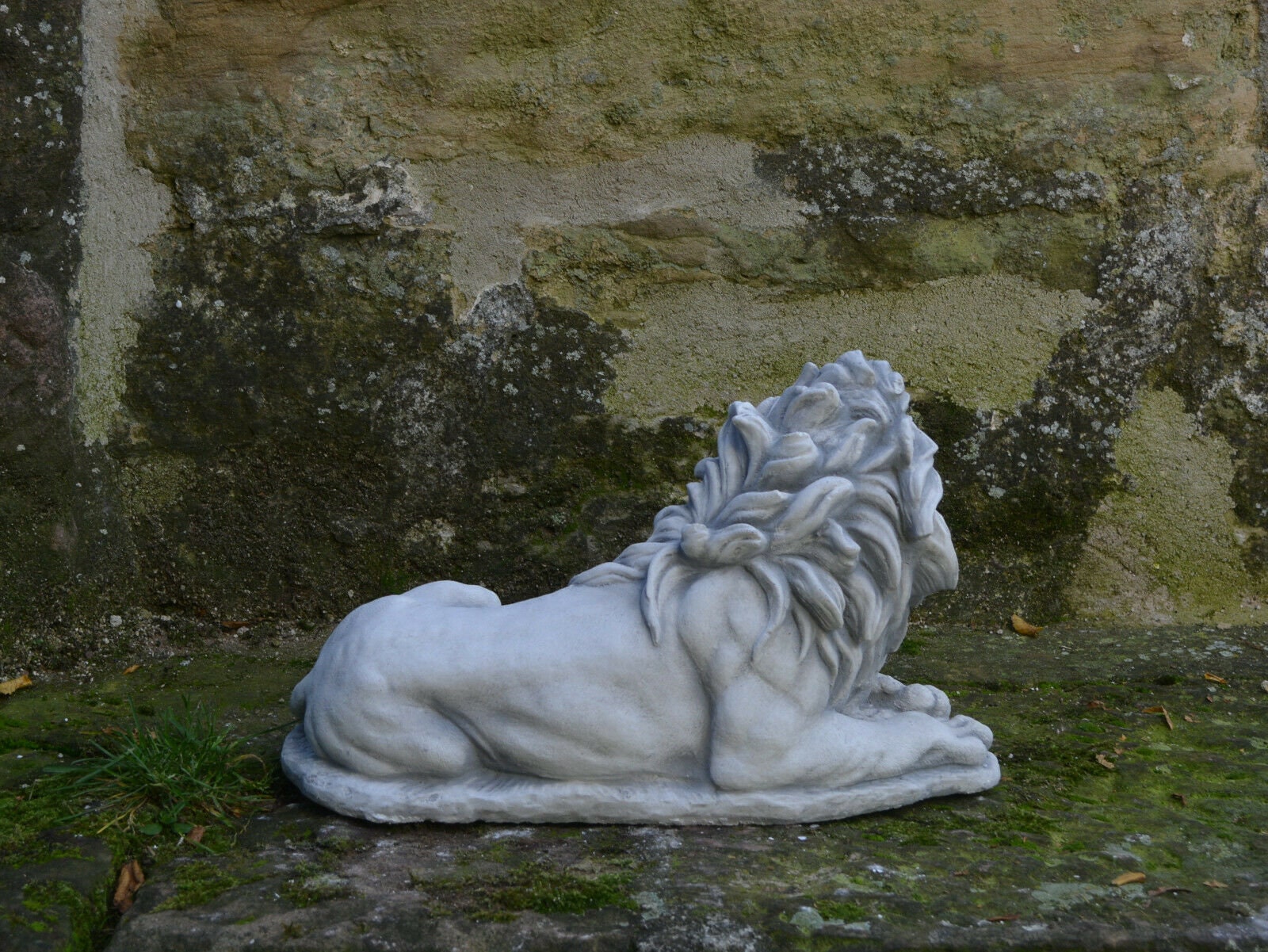 Solid Concrete Stone Laying Lion Garden Statue lion ornament Etsy