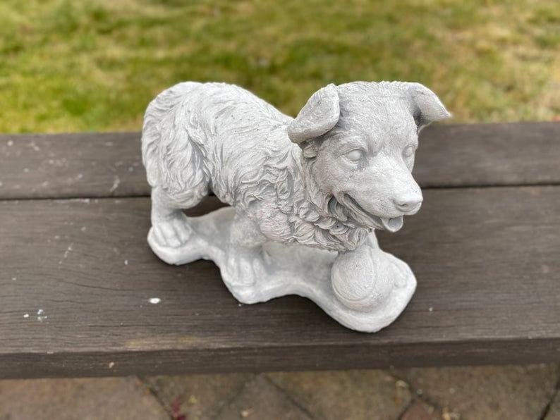 German Shepherd with ball Statue Concrete Dog Statues Cement Etsy