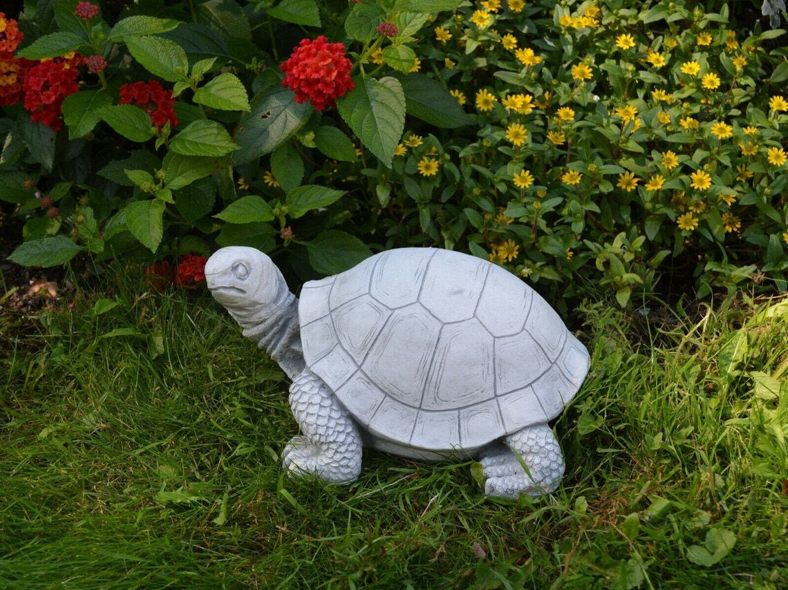 Outdoor Decor With a Sweet Turtle Garden Statue as Turtle Etsy