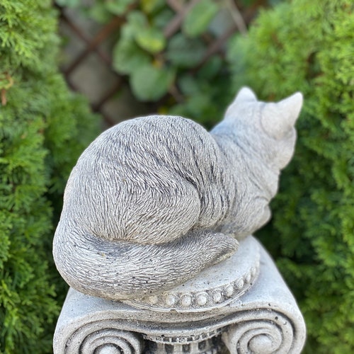 Cat Concrete Cat Cement Cat shops Cat For Gift Stone Figure Outdoor Statues Christmas Gift Memorial Headstone Pet