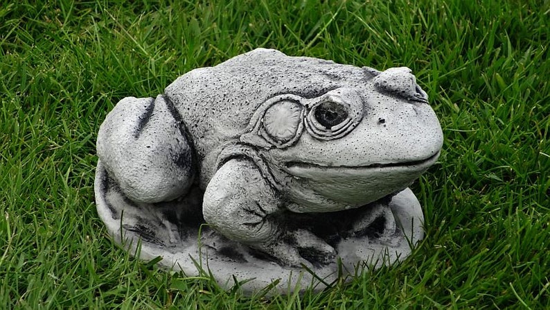 concrete frog statue