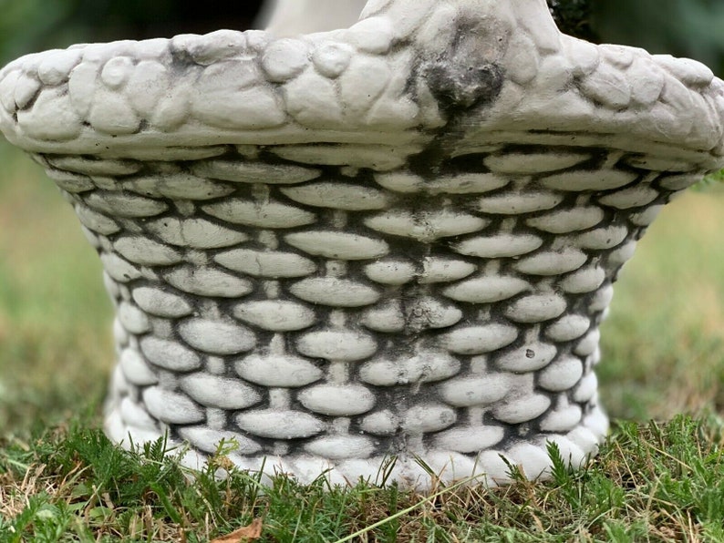 Garden Flower Basket Statue Basket Planter Statue Concrete Etsy