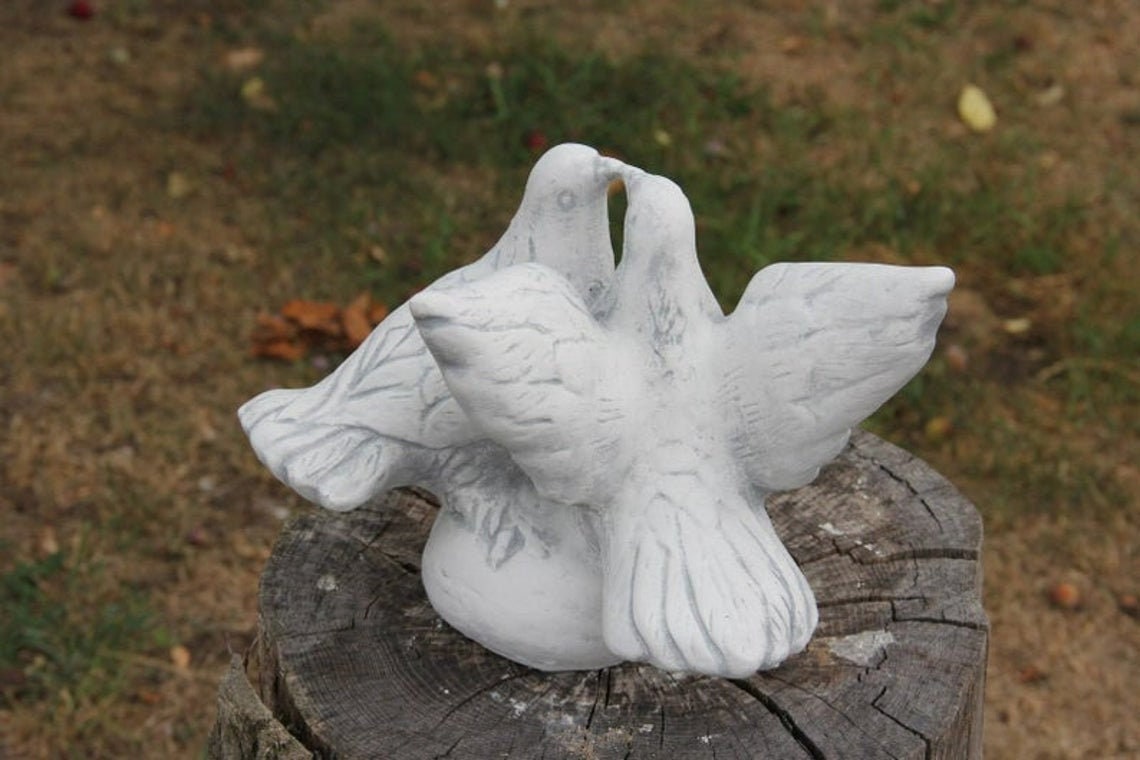 Pigeons Statue Concrete Bird Statue Pigeon Statue Garden Etsy UK