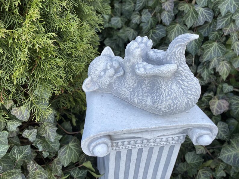 Cat Statue for Garden Concrete Cat Angel Statue Cat Miniature Etsy