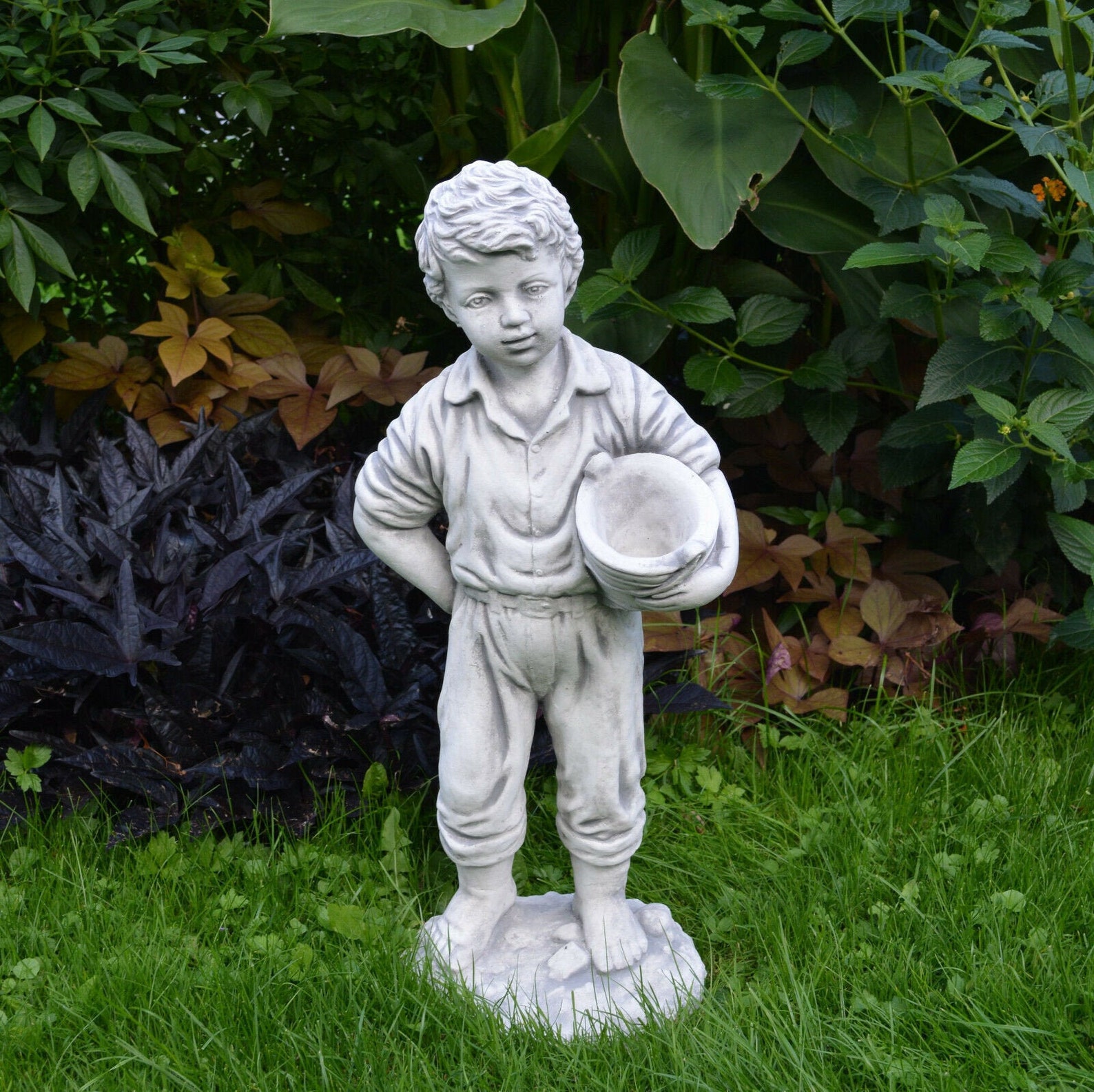 Garden boy statue human figure concrete boy figurine Etsy