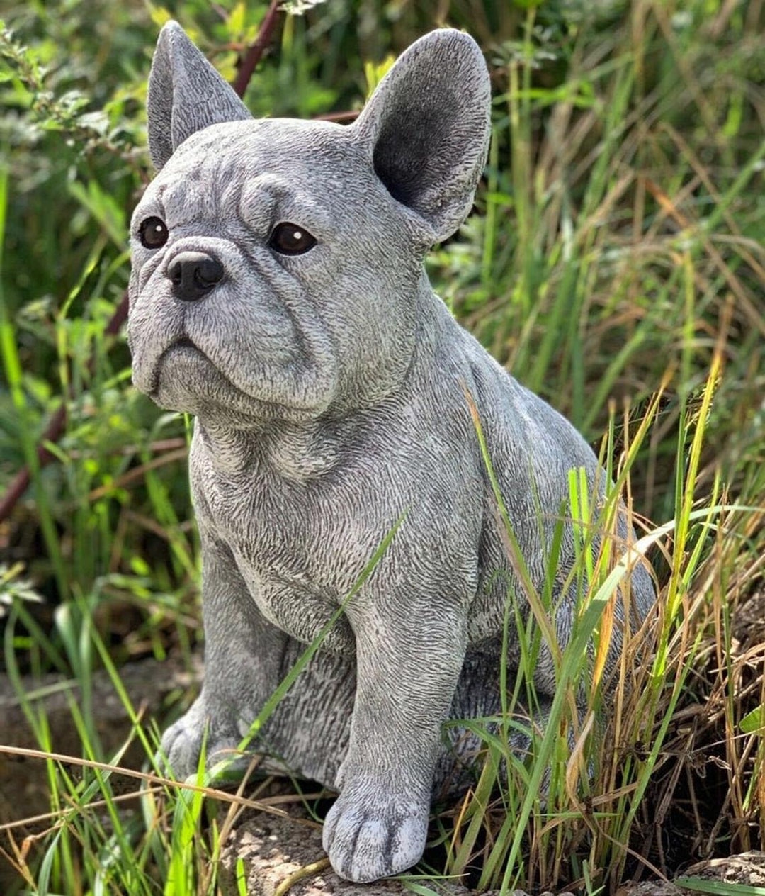 French Bulldog Garden Statue Concrete Yard Decor Life Like Etsy