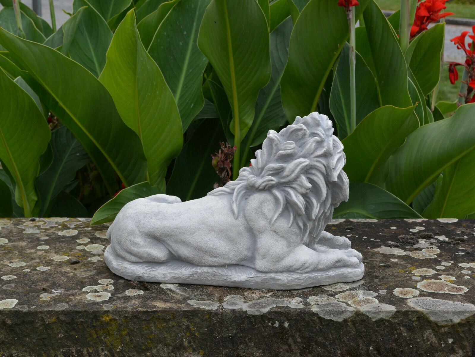 Solid Concrete Stone Laying Lion Garden Statue lion ornament Etsy