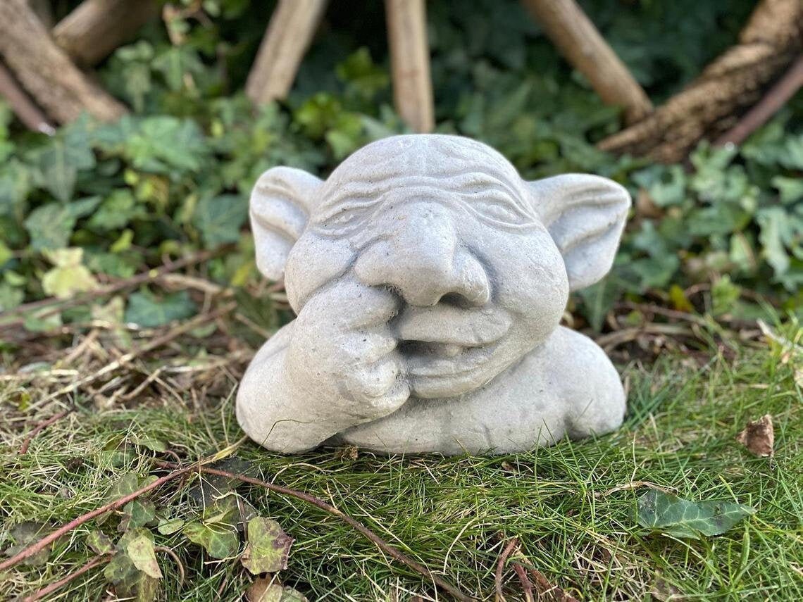 Concrete Troll Statue Garden Troll Cement Gothic Fantasy Etsy
