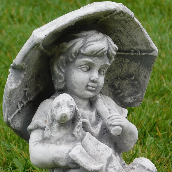 Garden Outdoor Dog Statue With Flower Pot Etsy