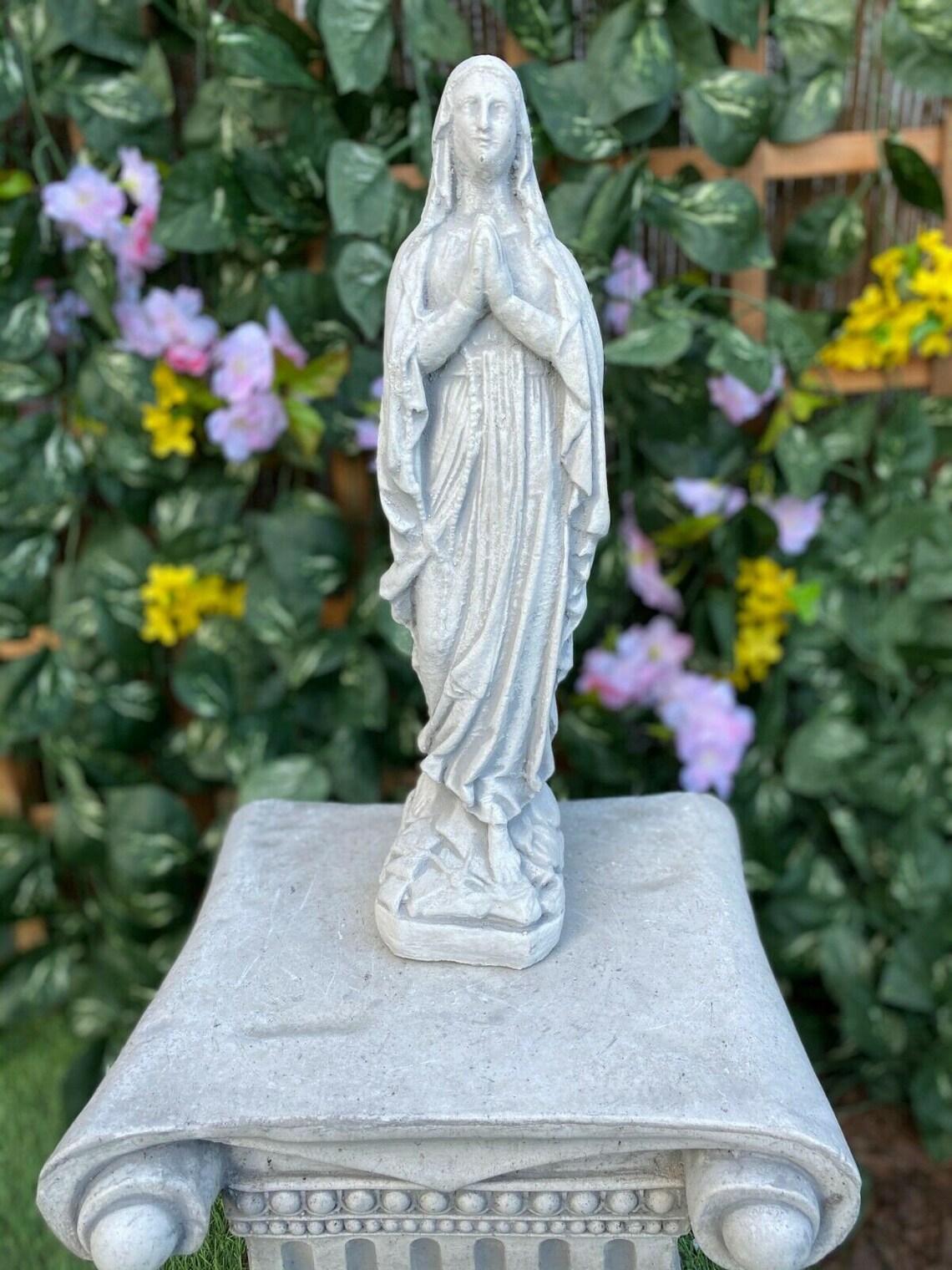 Mother Of God Sculpture Stone Mary Figurine Mother Mary | Etsy