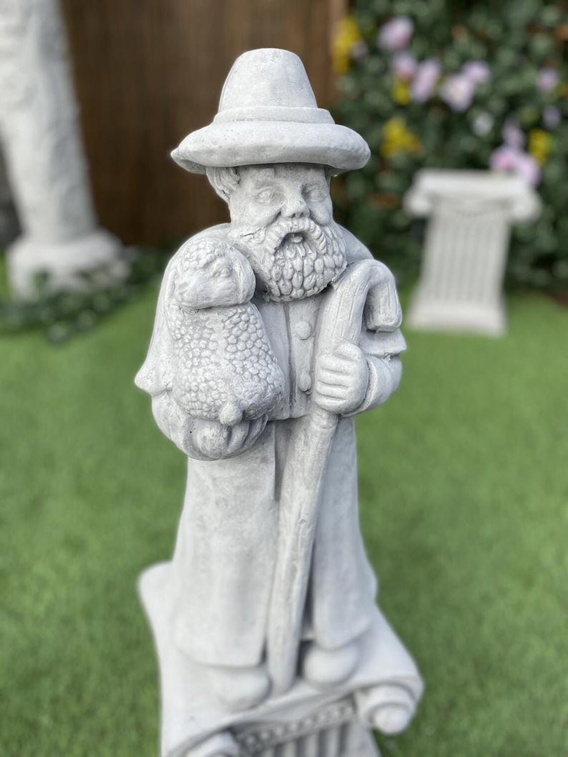 Old Man Statue Wizard Statue Concrete Magician Fantasy Wizard Etsy