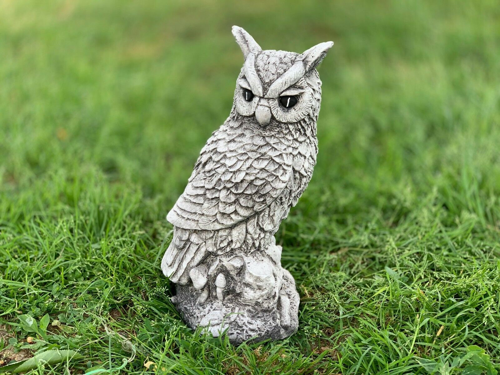 Stone Owl Statue Cute Owl Figure Handmade Owl Figurine Etsy