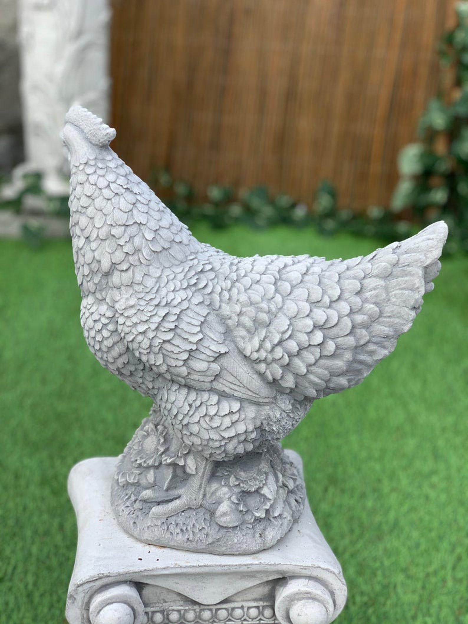 Chicken Statue Cement Chicken Garden Figure Gift For Garden Etsy
