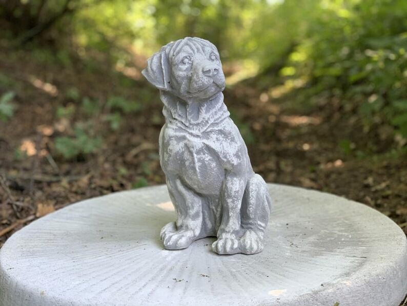Boxer Dog Figure Concrete Garden Statue Pet Memorial Stone Etsy