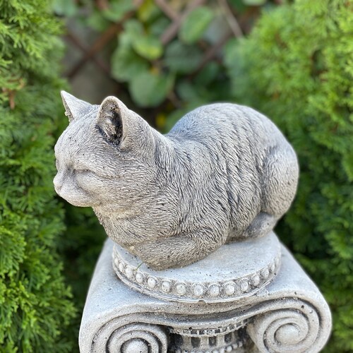 Cat Concrete Cat Cement Cat shops Cat For Gift Stone Figure Outdoor Statues Christmas Gift Memorial Headstone Pet