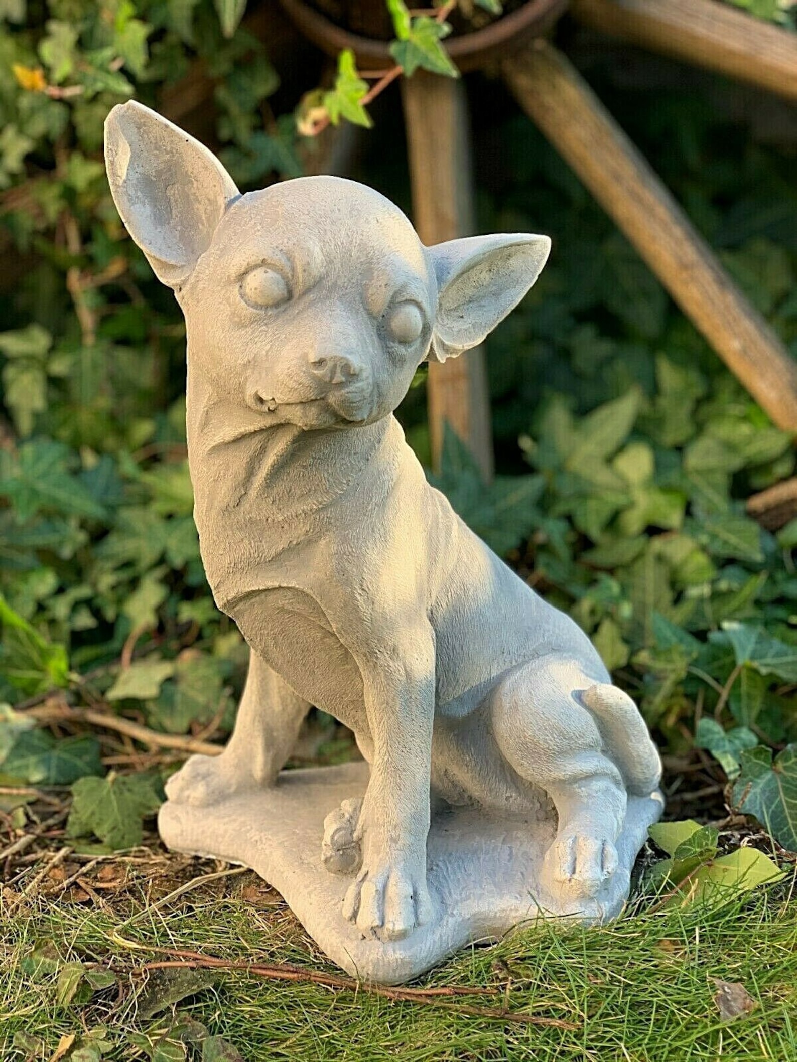 multi colored chihuahua statue