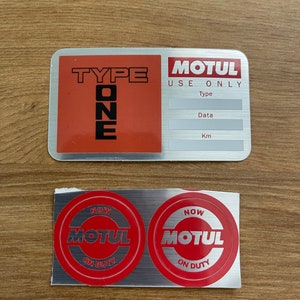 Typ One Spoon Motul oljebytes-/servicepåminnelsedekal (V3)